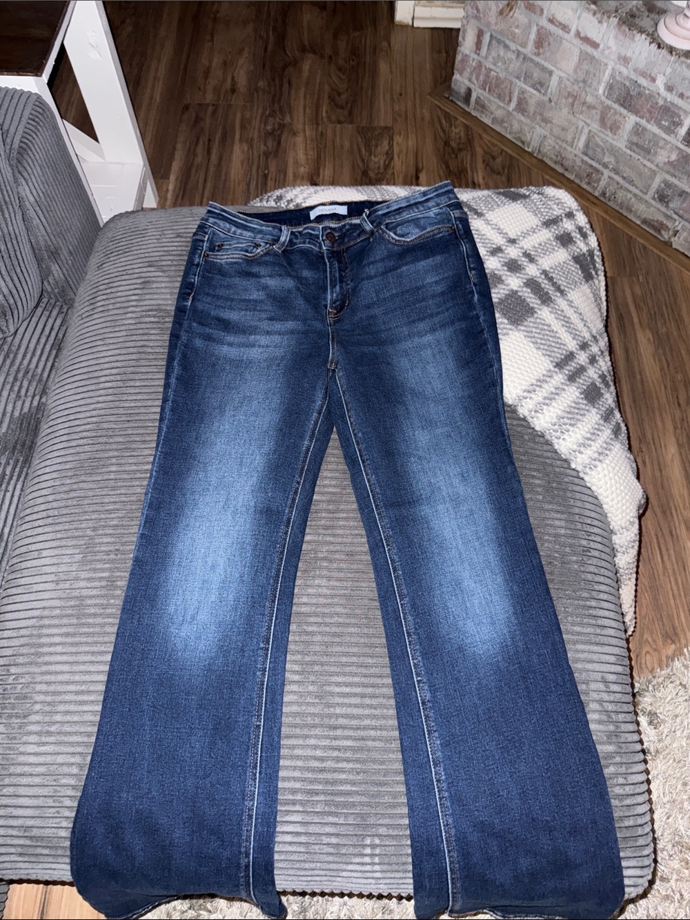 Zenana Outfitters Dark Blue Wide Leg Jeans